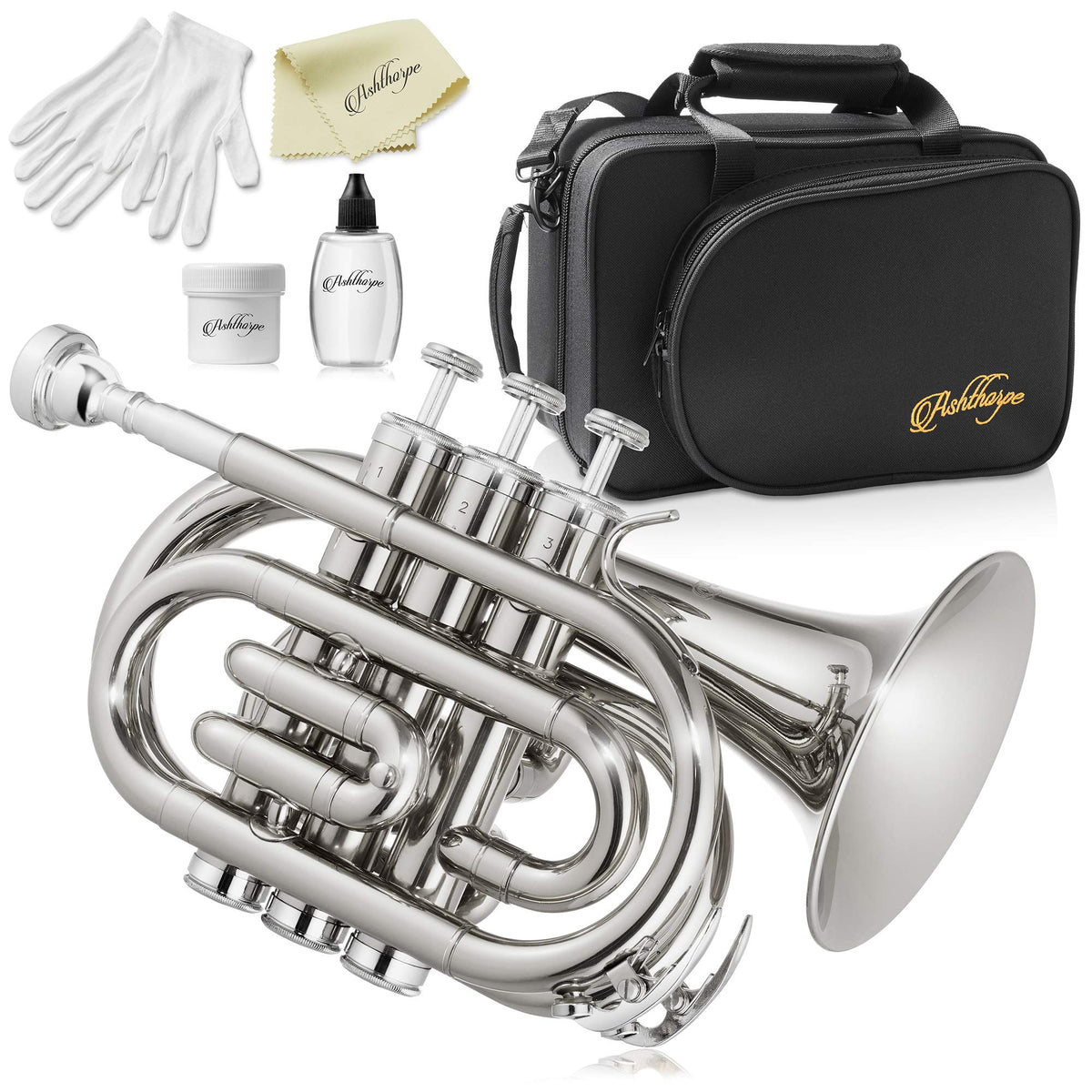 Bb Brass Pocket Trumpet with Nickel Plated Finish J276524