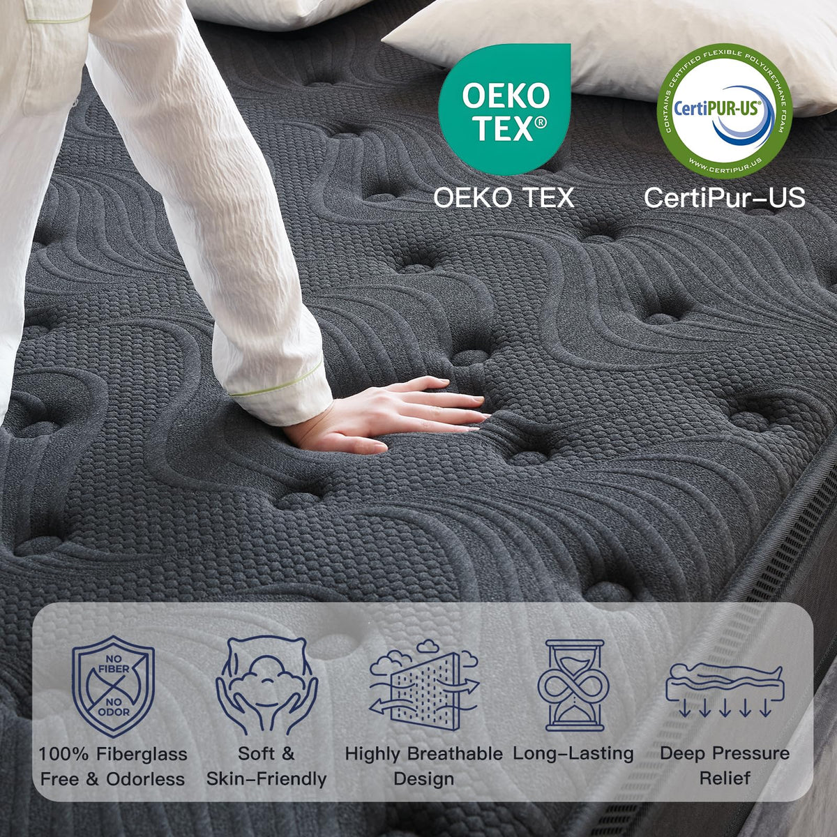 Full Size 12 Inch Memory Foam Hybrid Mattress T481372