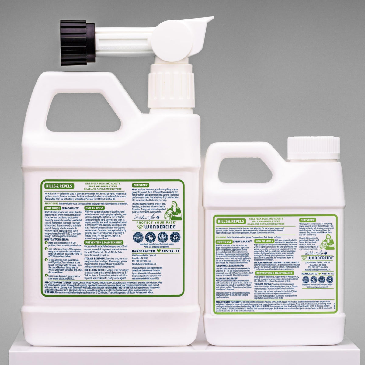 Flea, Tick, and Mosquito Yard Spray Refill Starter Kit 32 oz Ready to Use and 16 oz Concentrate C8716