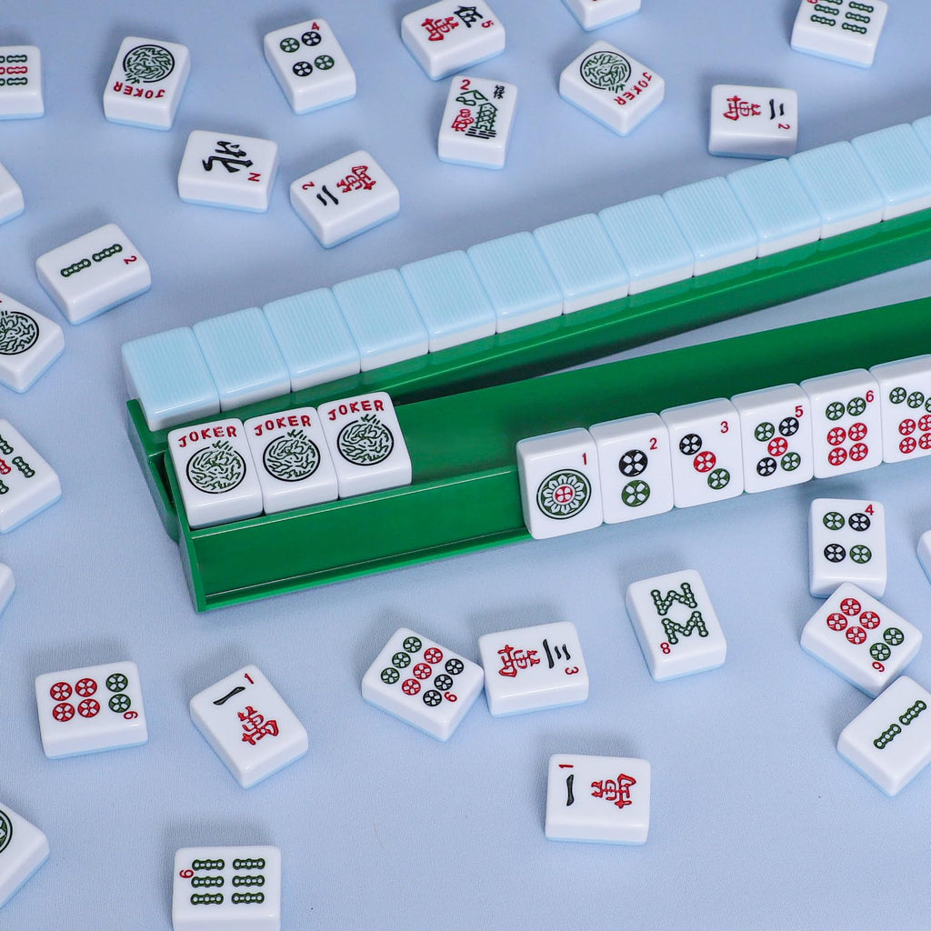 Green Mahjong Racks with Pushers 4 PCS Z4564