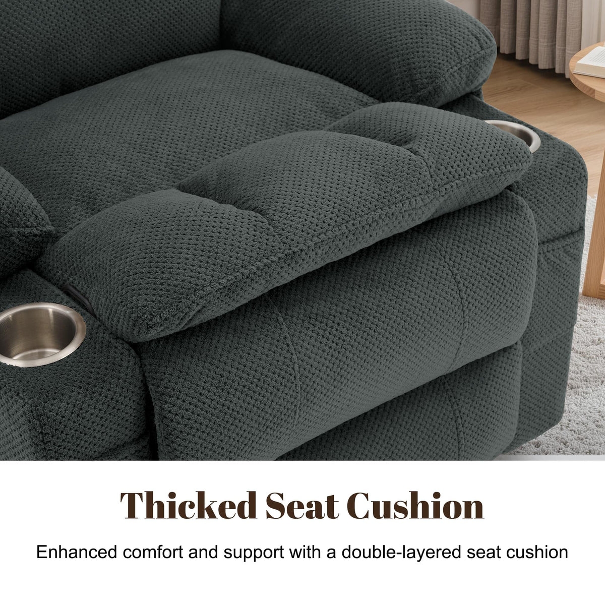 Gray Swivel Rocker Recliner with Massage & Heat B8283