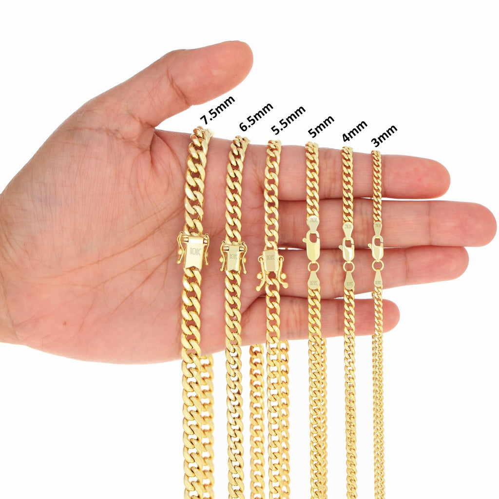 10K Yellow Gold Cuban Link Chain Necklace P817