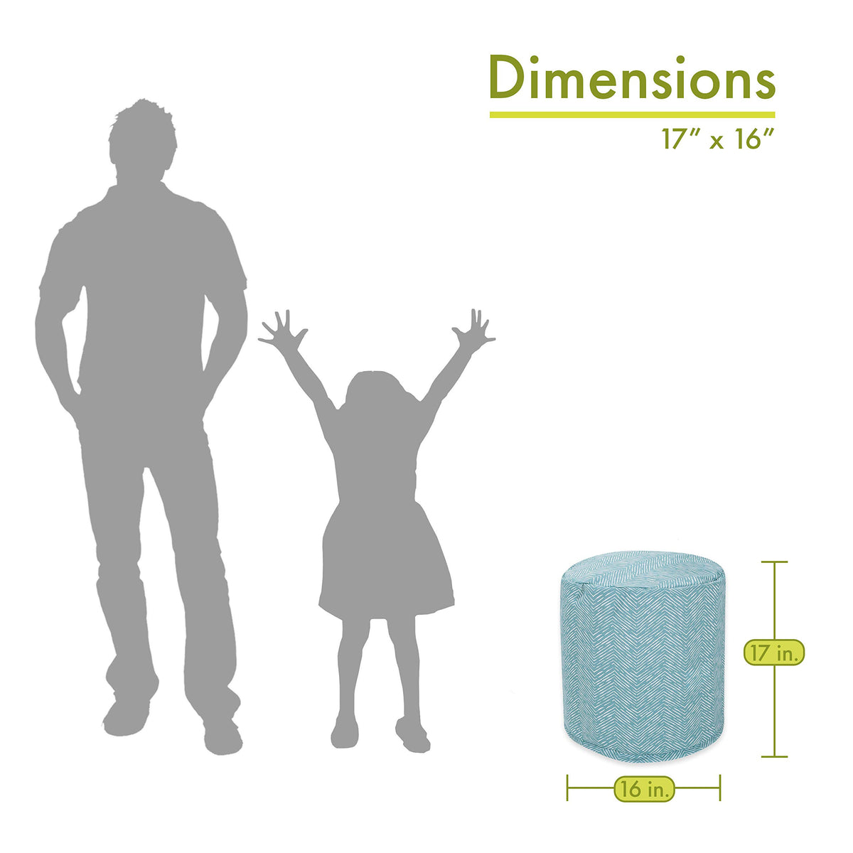 Teal Indoor/Outdoor Bean Bag Ottoman Pouf Z7780