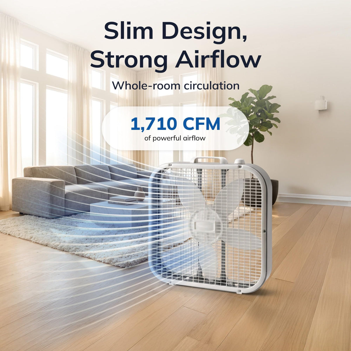 20" Classic Box Fan with 3 Speeds, White X41270