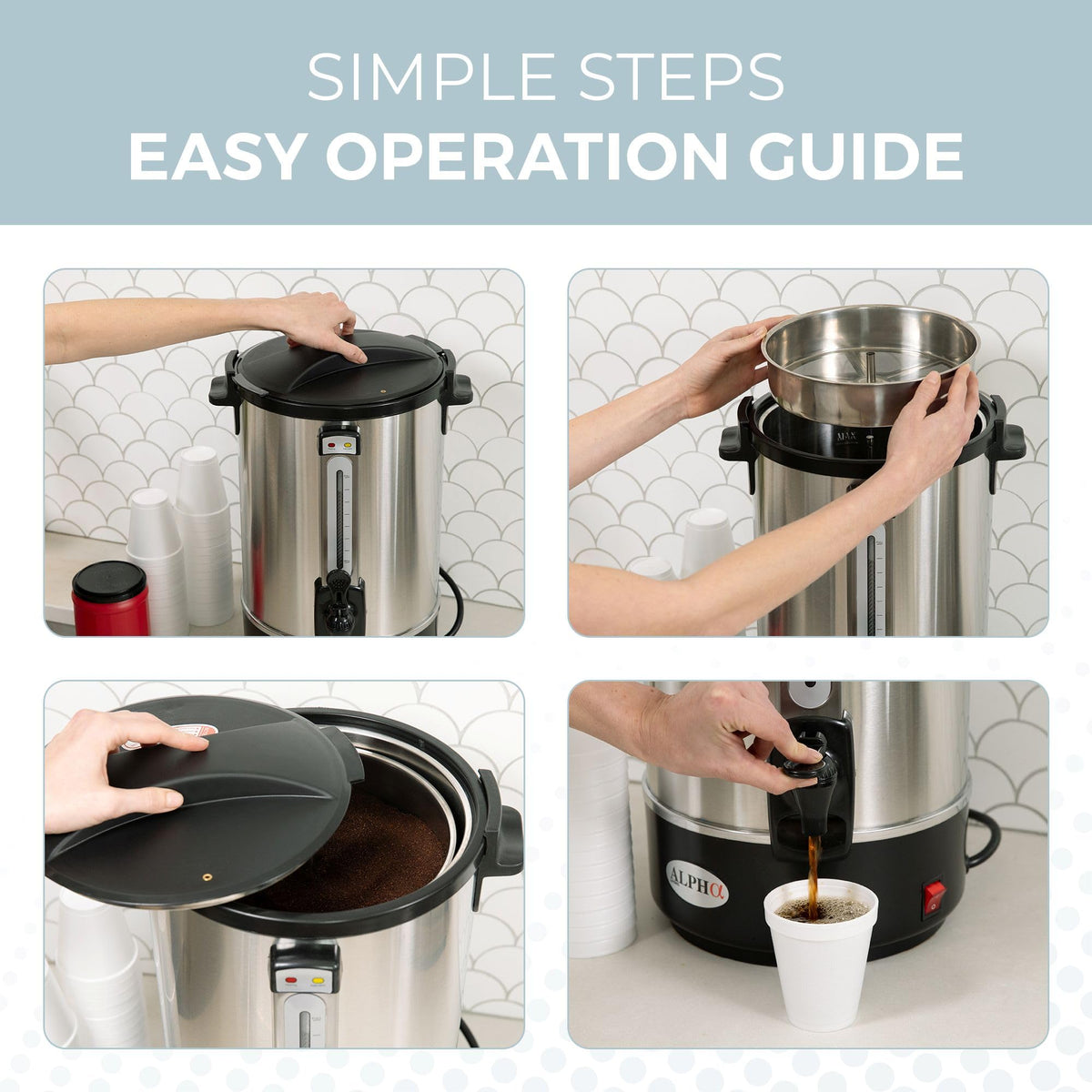 8L Stainless Steel Electric Coffee Urn X787413
