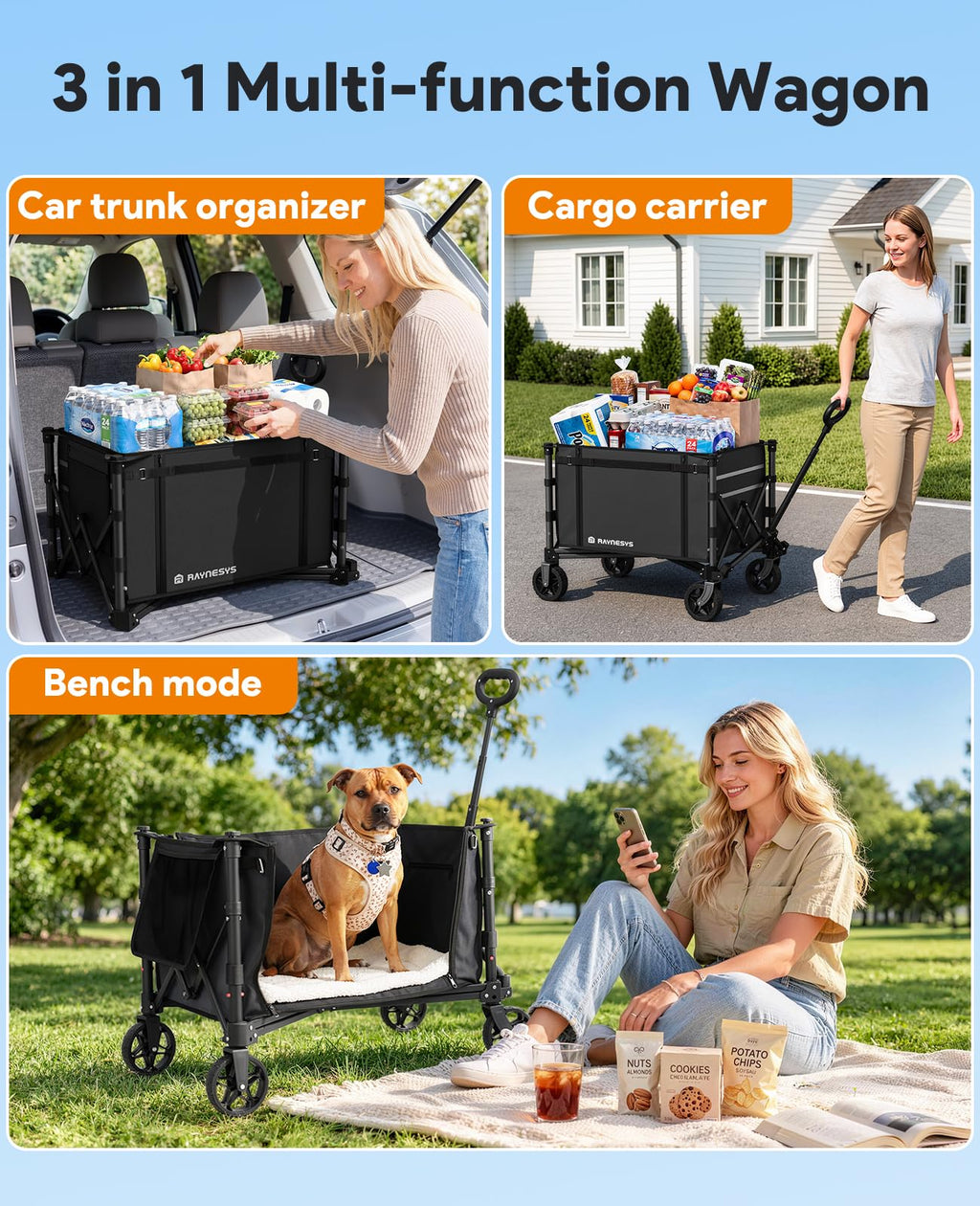 Collapsible Wagon with Wheels D8639