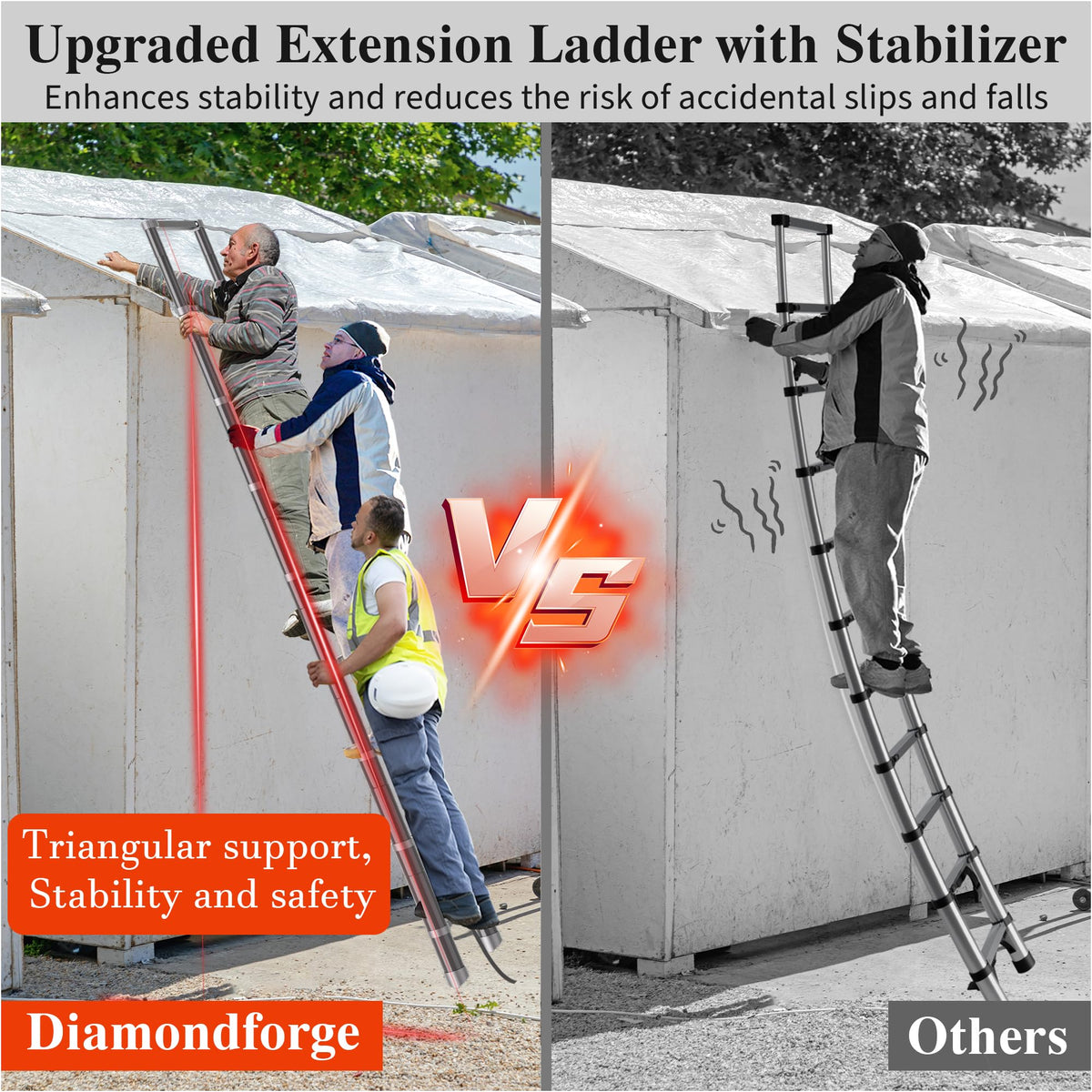 8.5 FT 330 Lbs Aluminum Telescoping Ladder J85976