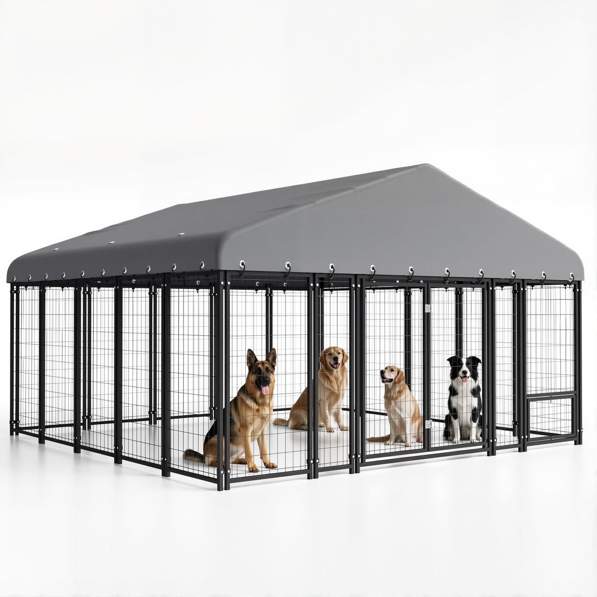 10X10FT Heavy Duty Galvanized Steel Dog Kennel with Roof L861