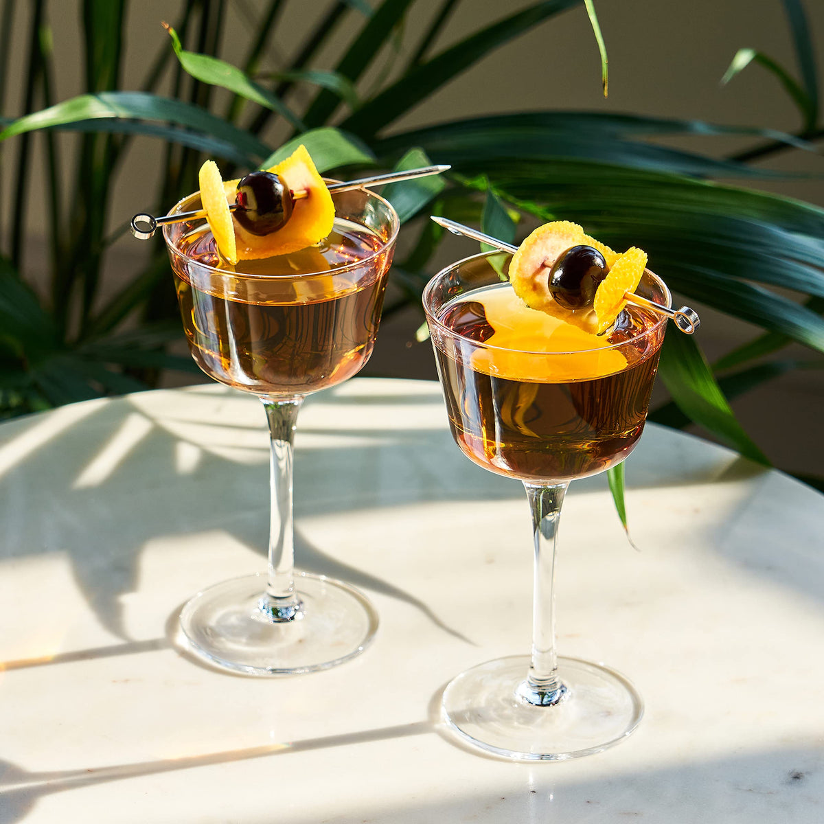 Stemmed Crystal Cocktail Glasses Set of 2 F7350