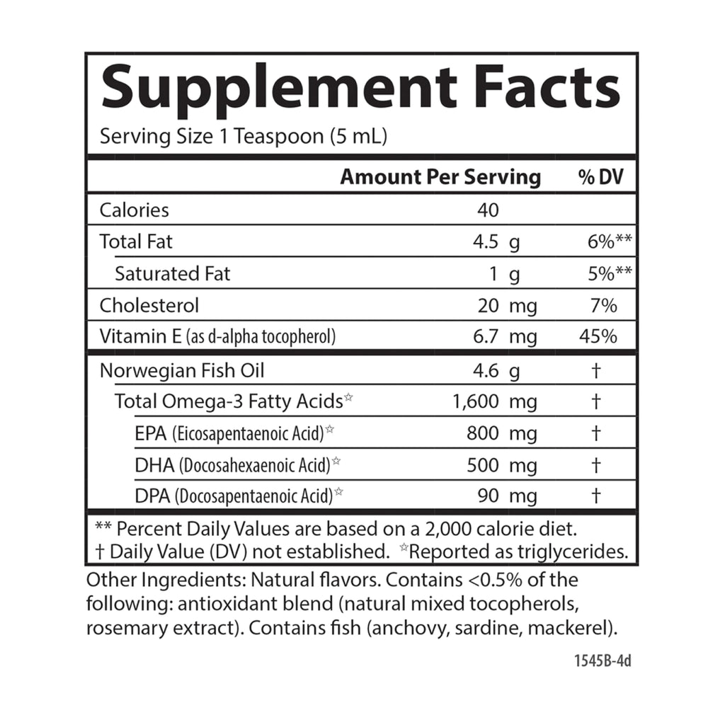 Fish Oil 1600 mg Omega-3s 500 mL E489