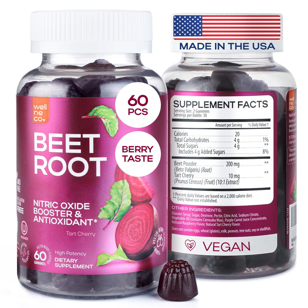 Beet Root Gummies with Tart Cherry, 60 Pcs F352