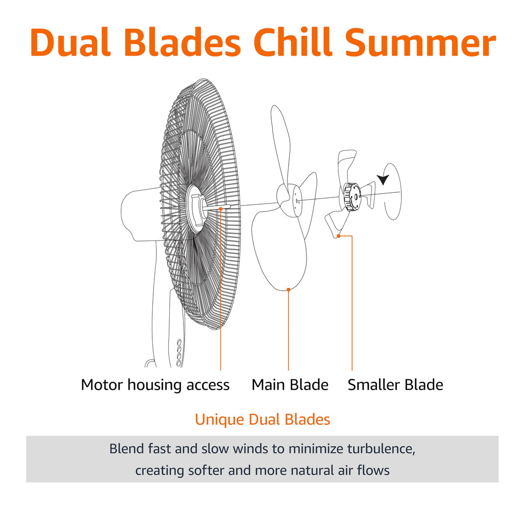 16-inch Quiet DC Motor Standing Floor Fan with Remote, White B413628
