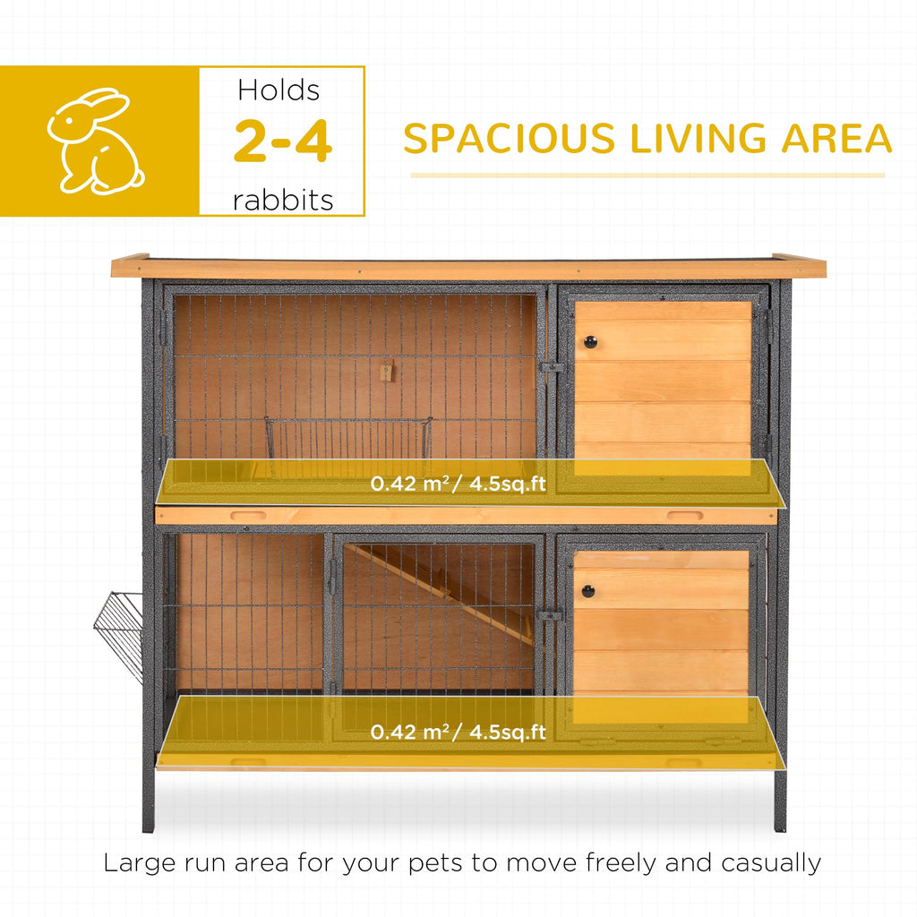 48" 2-Story Rabbit Hutch with Metal Frame B2216