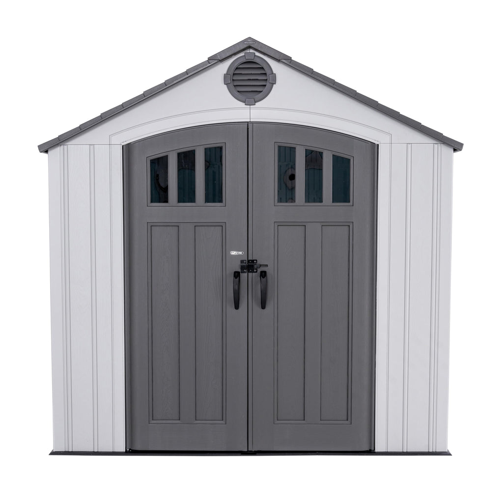 8x10 Ft Gray Resin Outdoor Storage Shed Y6648