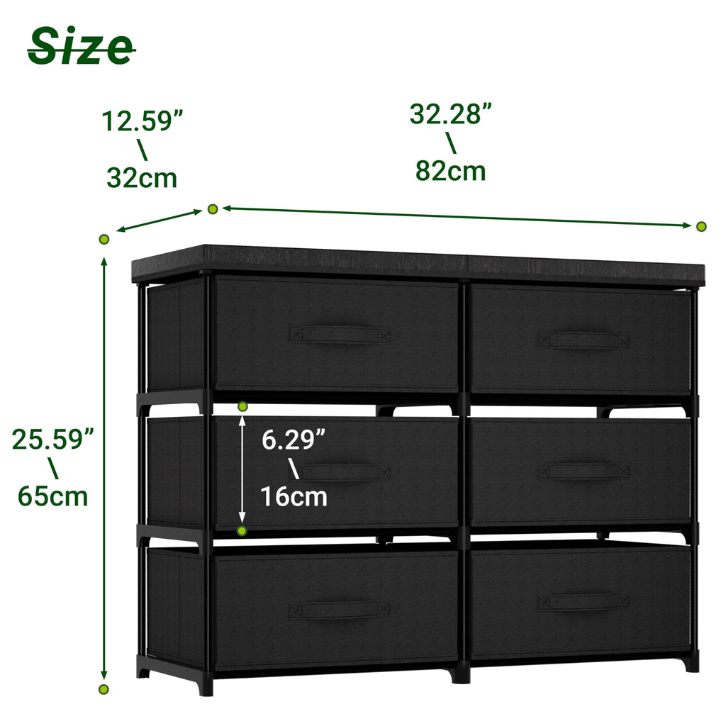 6 Drawer Fabric Dresser Storage Tower A9685