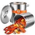 42 Quart Stainless Steel Stockpot with Strainer and Lid M579