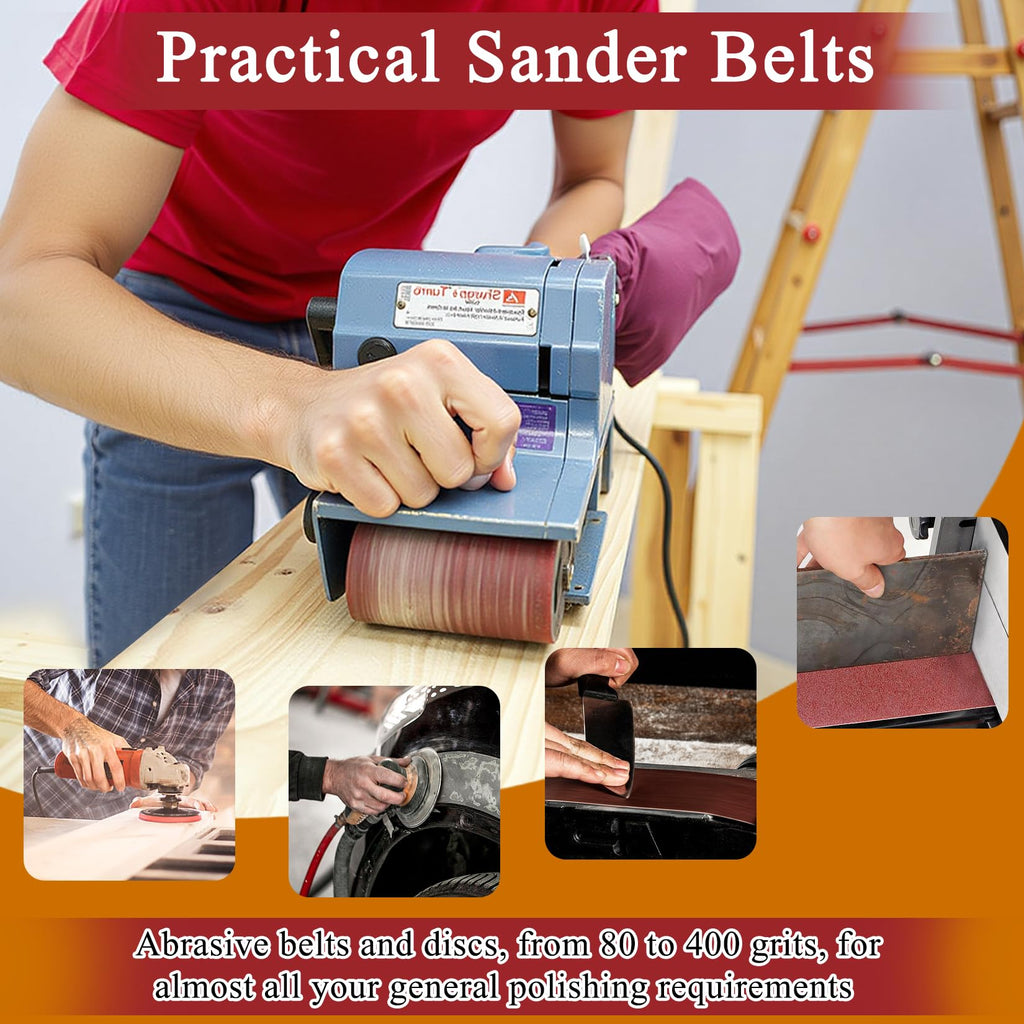 4 x 36 inch 11 Pc Sanding Belts and 6" Self Stick Sanding Disc Set X71763