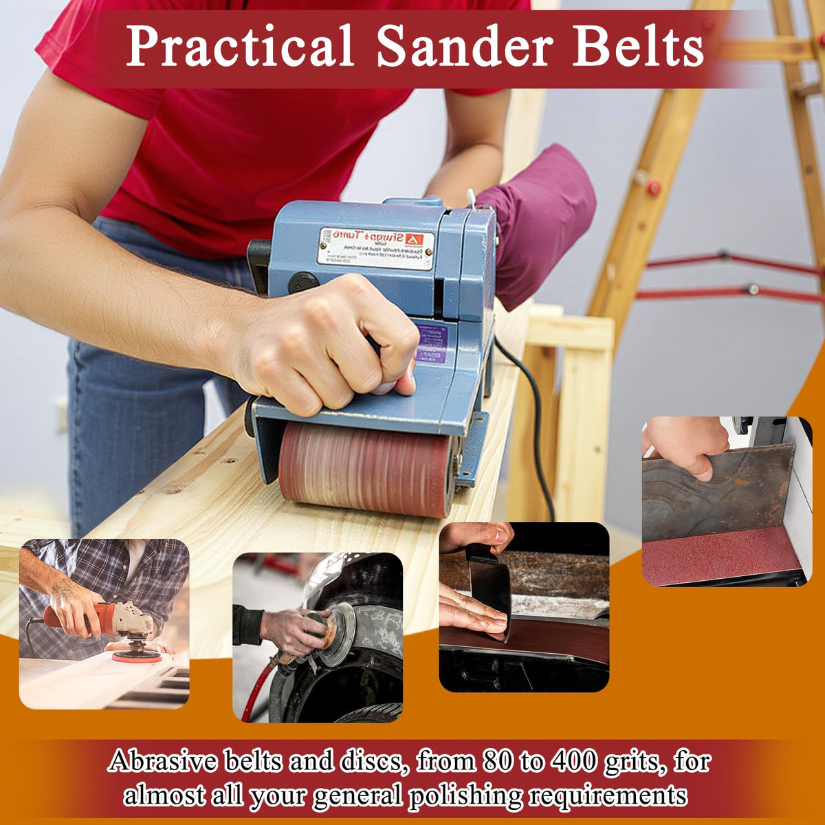 4 x 36 inch 11 Pc Sanding Belts and 6" Self Stick Sanding Disc Set X71763