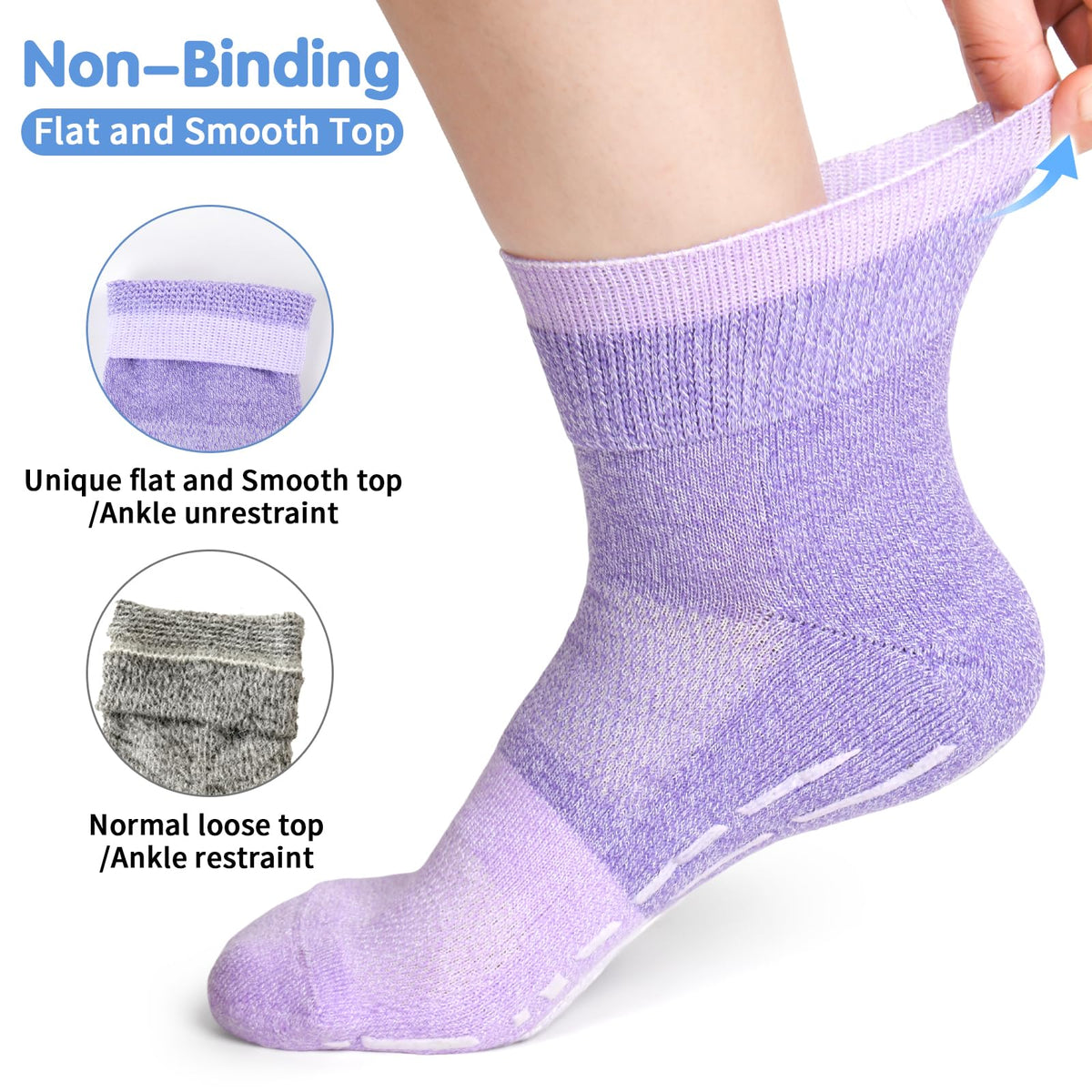 Non Slip Diabetic Ankle Socks 6 Pairs X5830