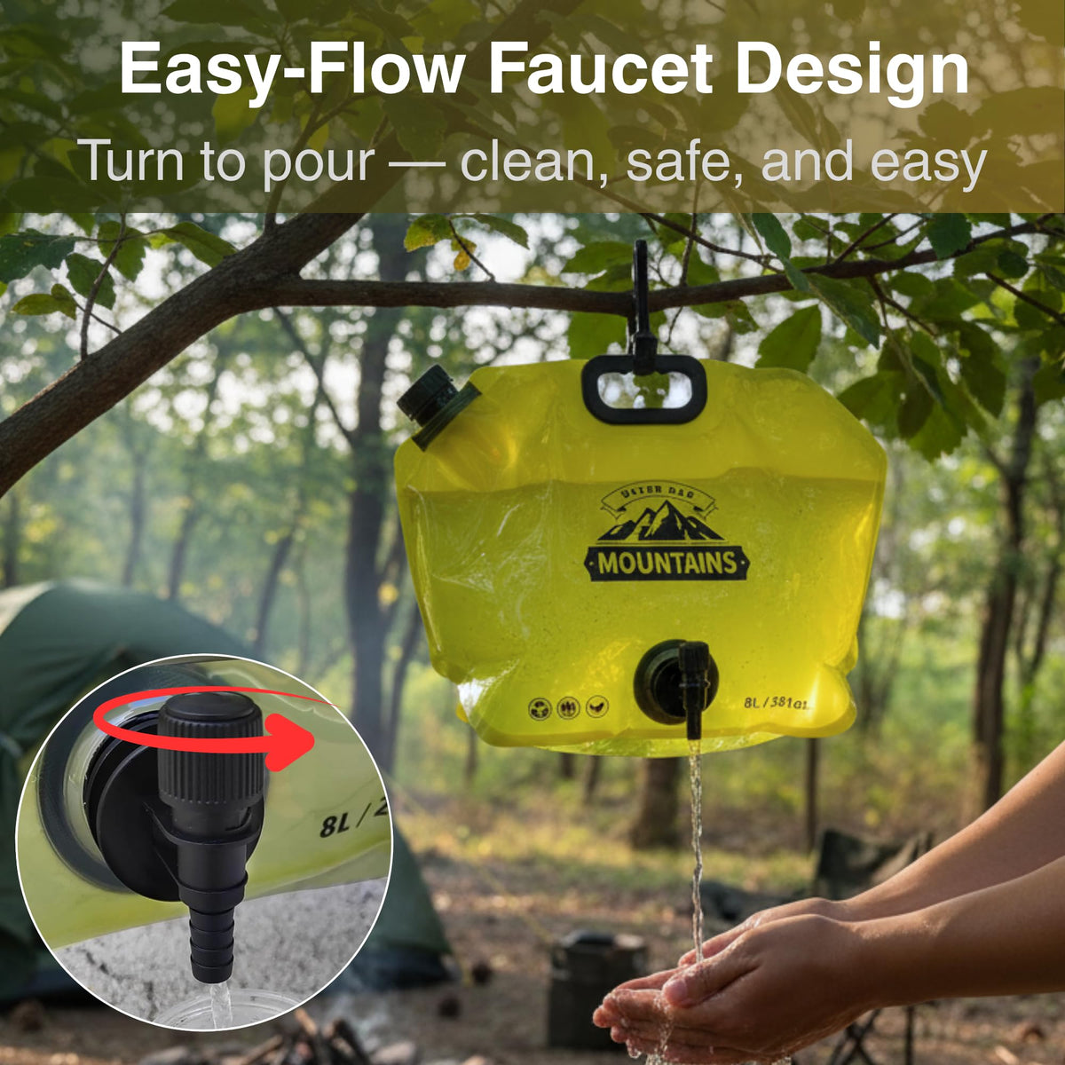 2 Gallon Collapsible Water Container with Spout J81904