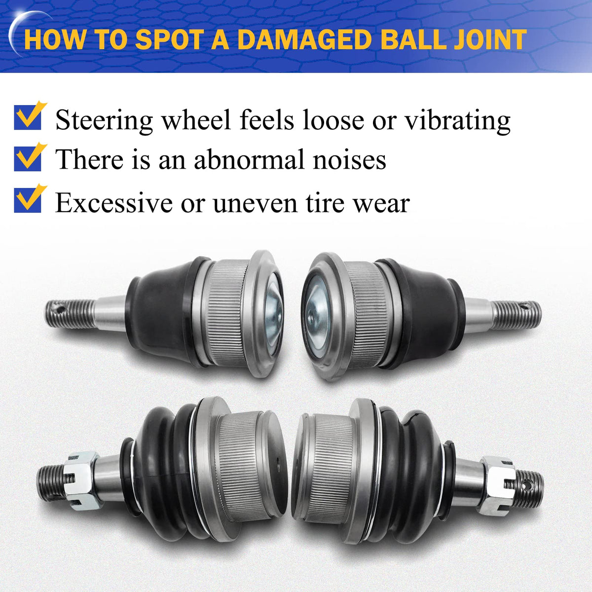 Zinc-Nickel Alloy Front Upper & Lower Ball Joints W5522