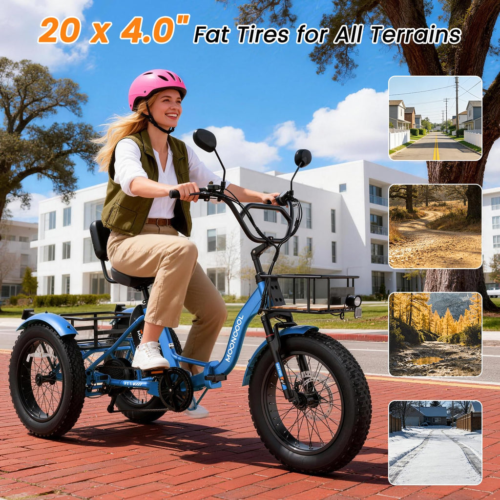 Electric Tricycle for Adults 500W 20" Fat Tire Y78480