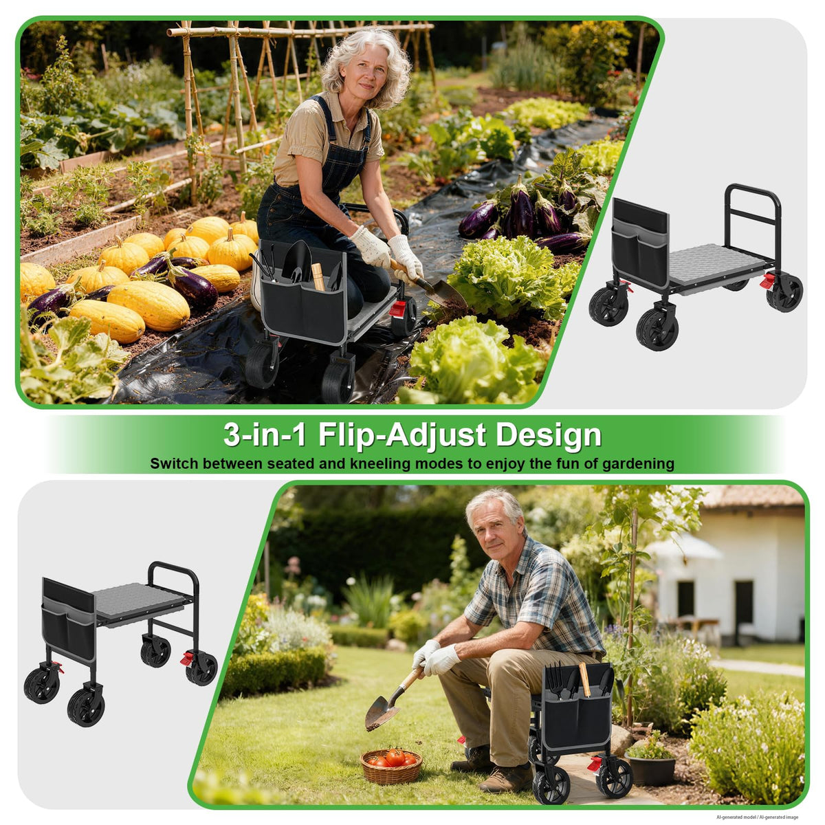 Rolling Garden Kneeler and Seat S5740