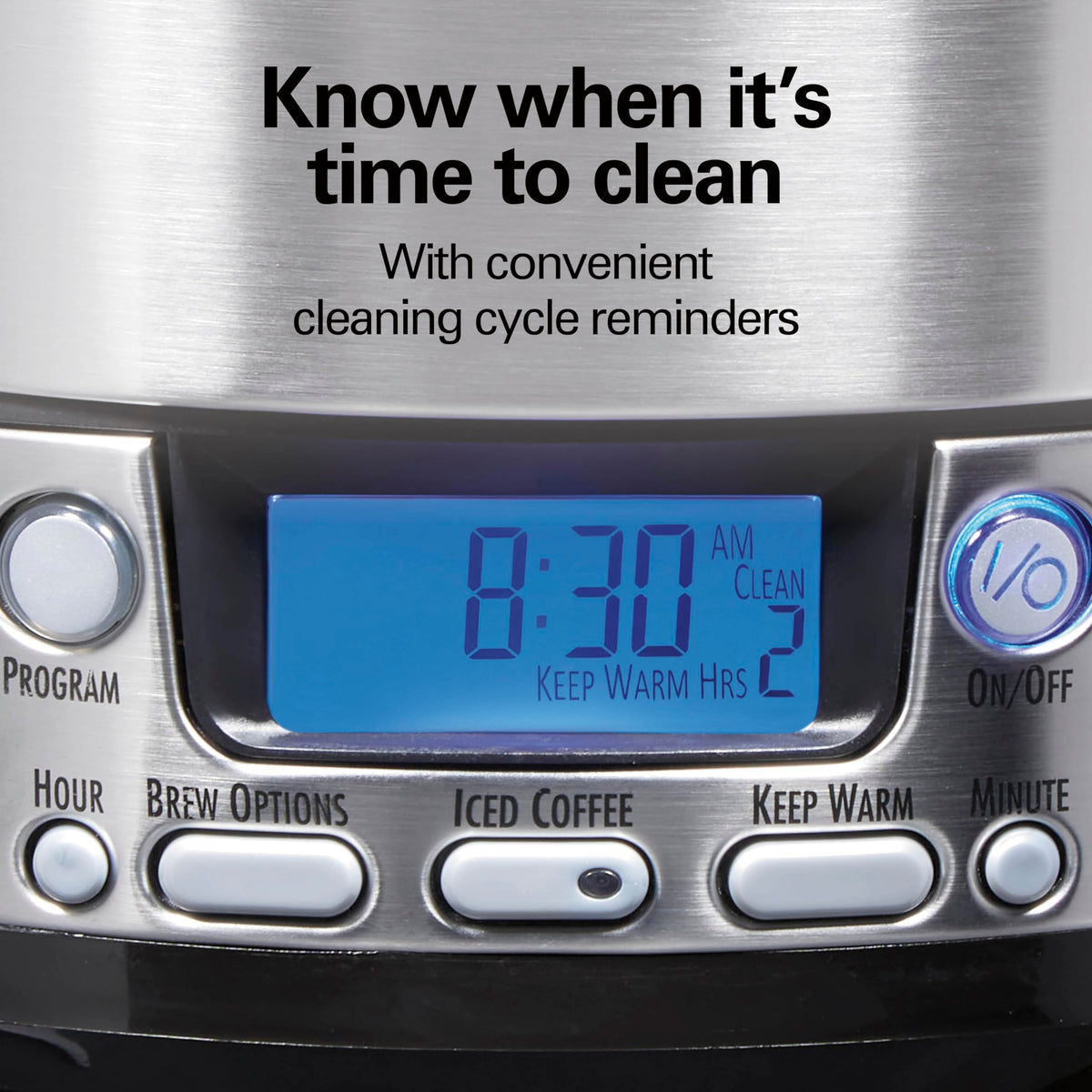 12 Cup Programmable Coffee Maker with 60 oz Removable Reservoir, Black & Stainless Steel V32755