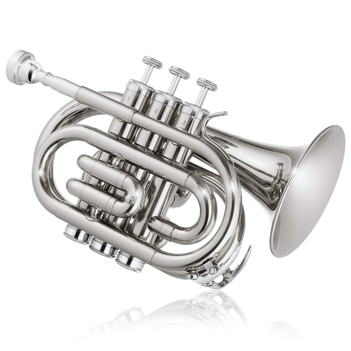 Bb Brass Pocket Trumpet with Nickel Plated Finish J276524
