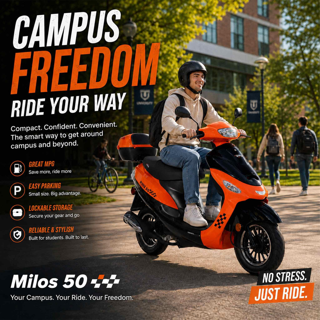 50cc Gas Moped Motorcycle with 10" Aluminum Wheels P618170