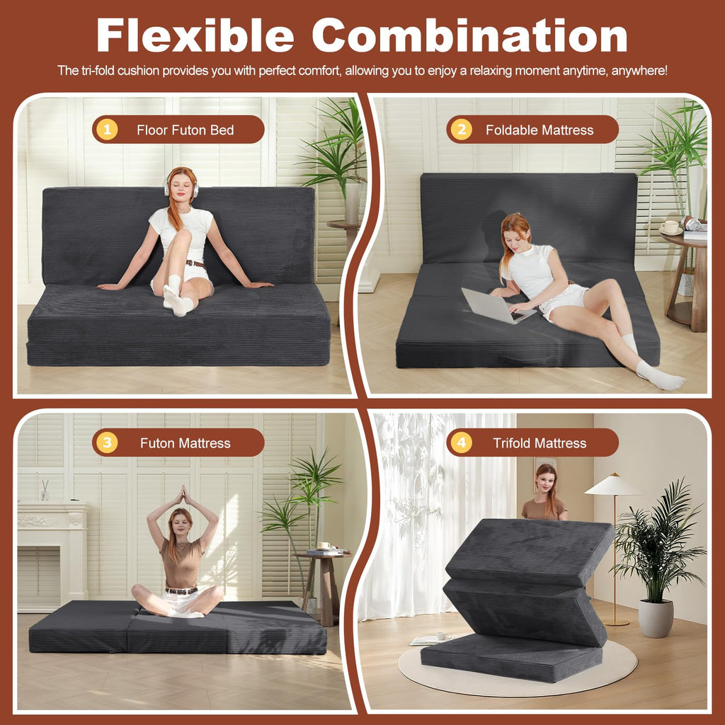 6-Inch Tri-Fold Foldable Mattress Y258