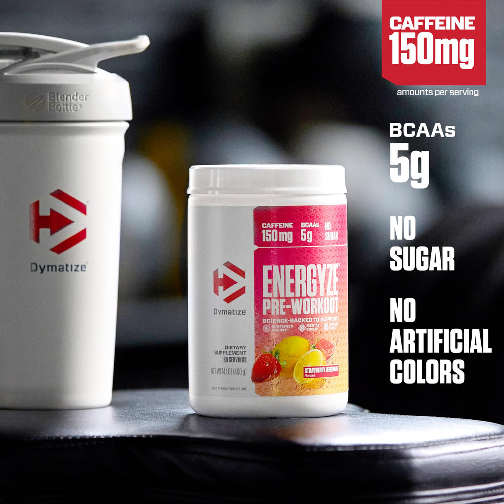 Pre Workout Powder Strawberry Lemonade 150mg Caffeine 5g BCAAs 30 Servings N92286
