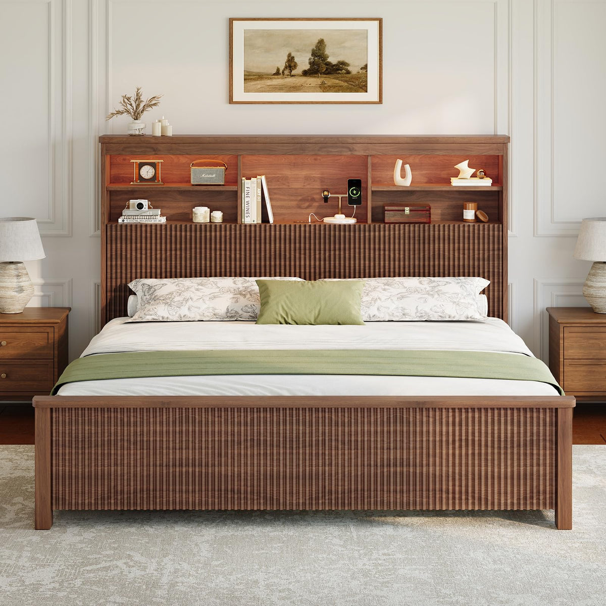 Queen Size Bed Frame with 4 Storage Drawers X270723