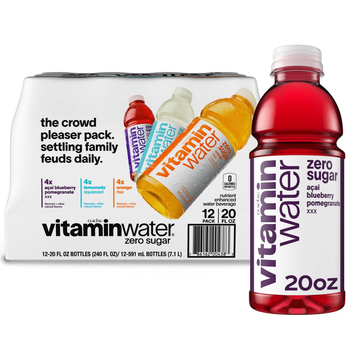vitaminwater zero Variety Pack, 20 fl oz, 12 Pack N888194