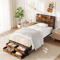 Twin Bed Frame with 2 Storage Drawers I364414