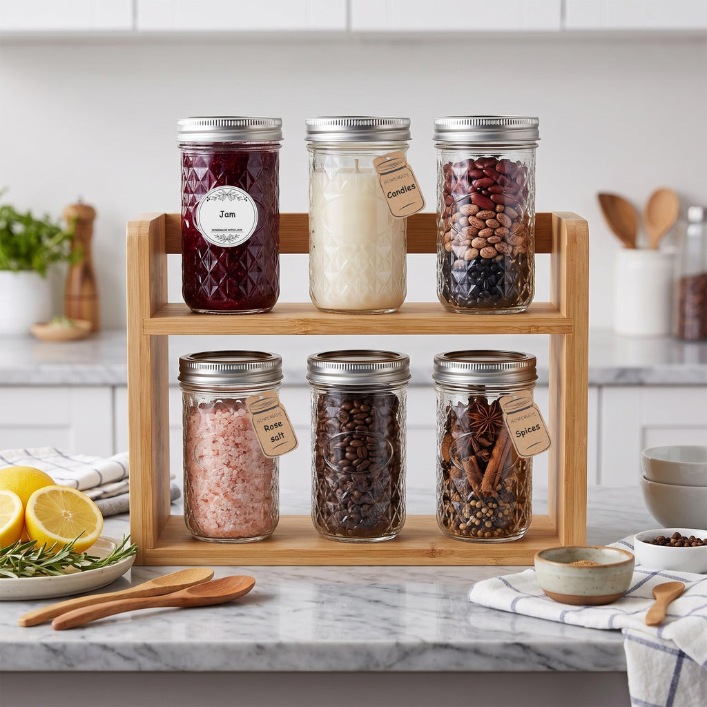 12 Pack 12oz Regular Mouth Glass Jars With Lids O18179