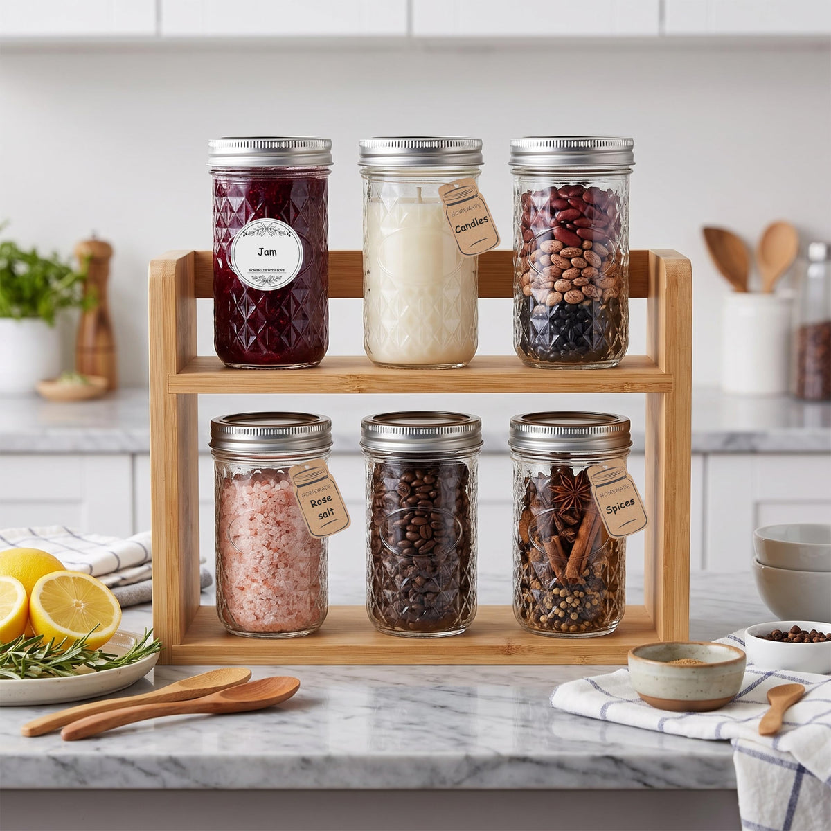 12 Pack 12oz Regular Mouth Glass Jars With Lids O18179