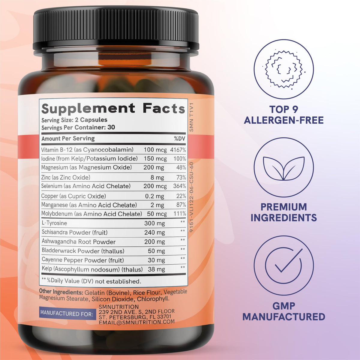 Iodine Selenium Zinc Ashwagandha Supplement U125