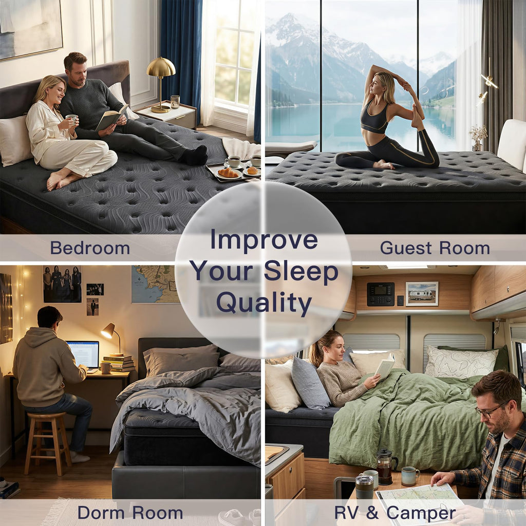 Full Size 12 Inch Memory Foam Hybrid Mattress T481372