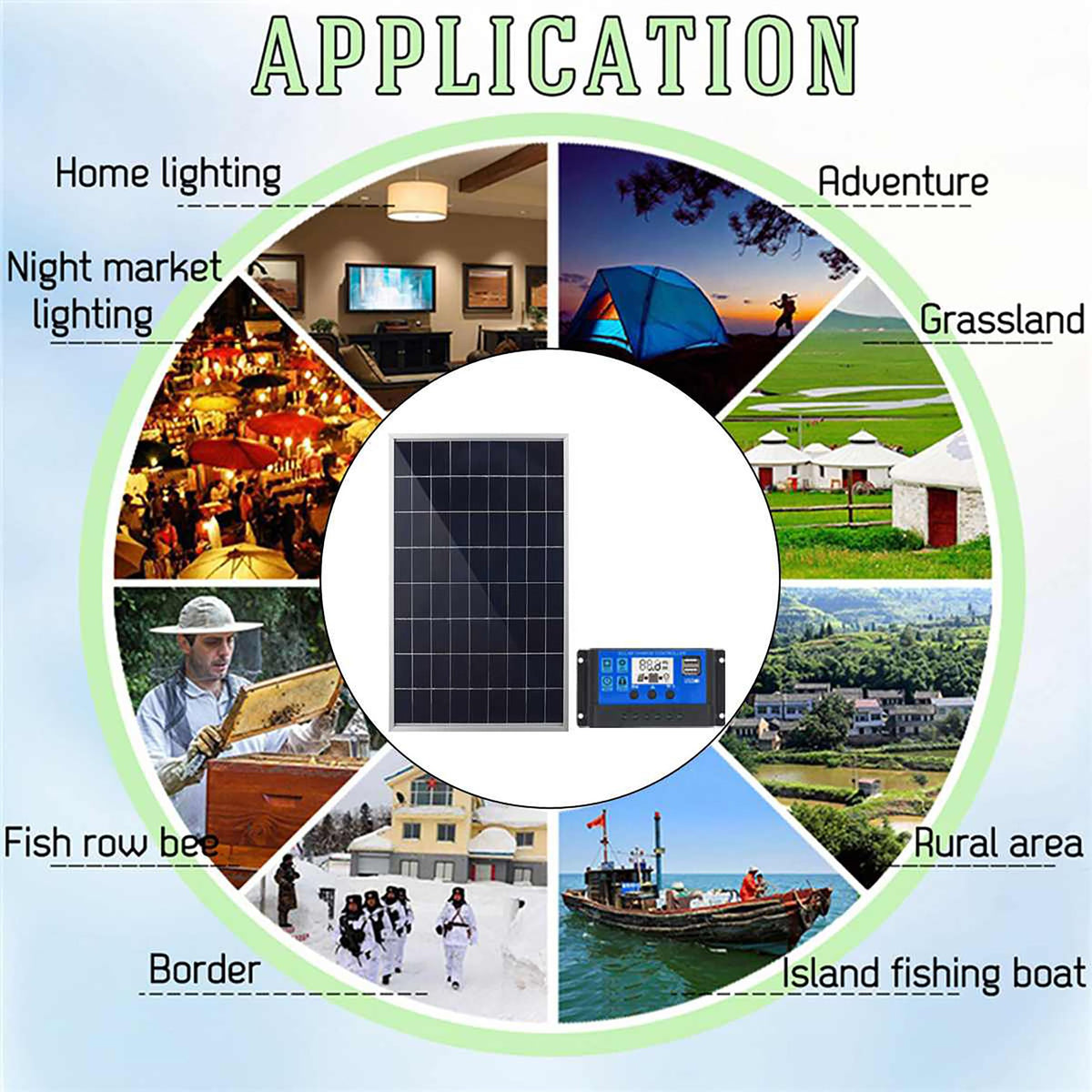 10W 12V Monocrystalline Solar Panel Kit with 10A Charge Controller H5329