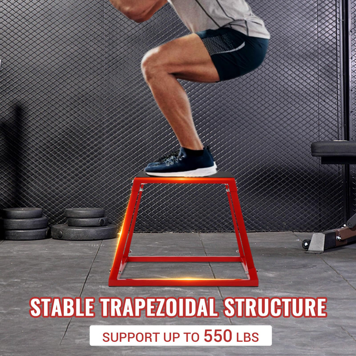 Steel Jump Box Set with Non-Slip Rubber Pad E2488