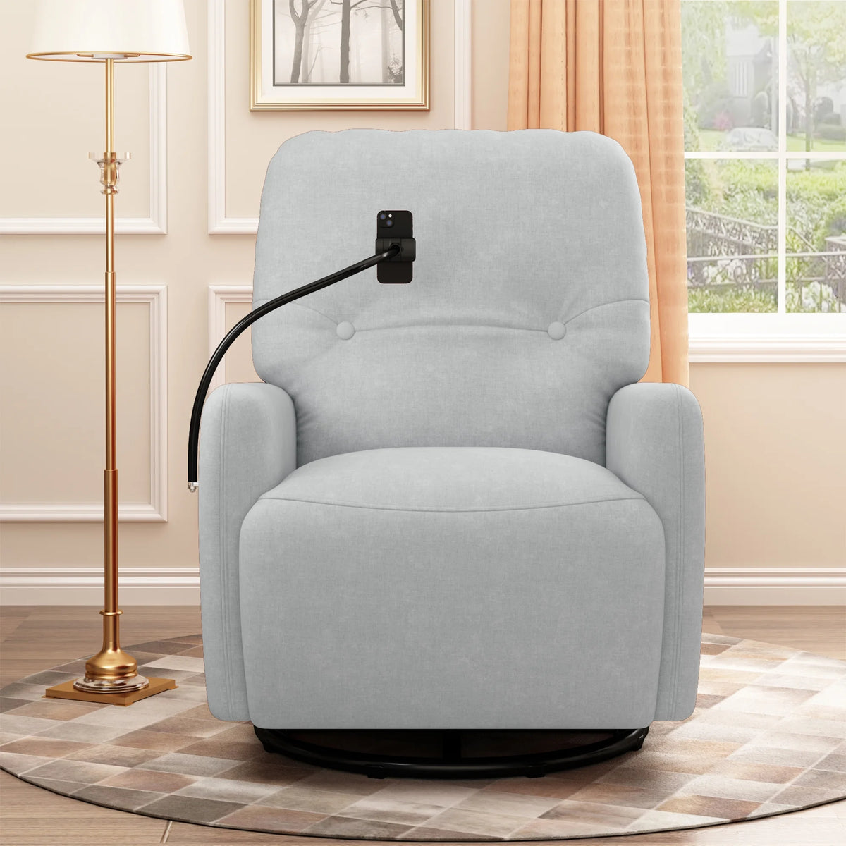 Grey 270 Degree Swivel Electric Recliner Sofa A515526
