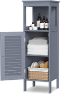 Grey Wooden Bathroom Storage Cabinet with 1 Door & Adjustable Shelf Y8229