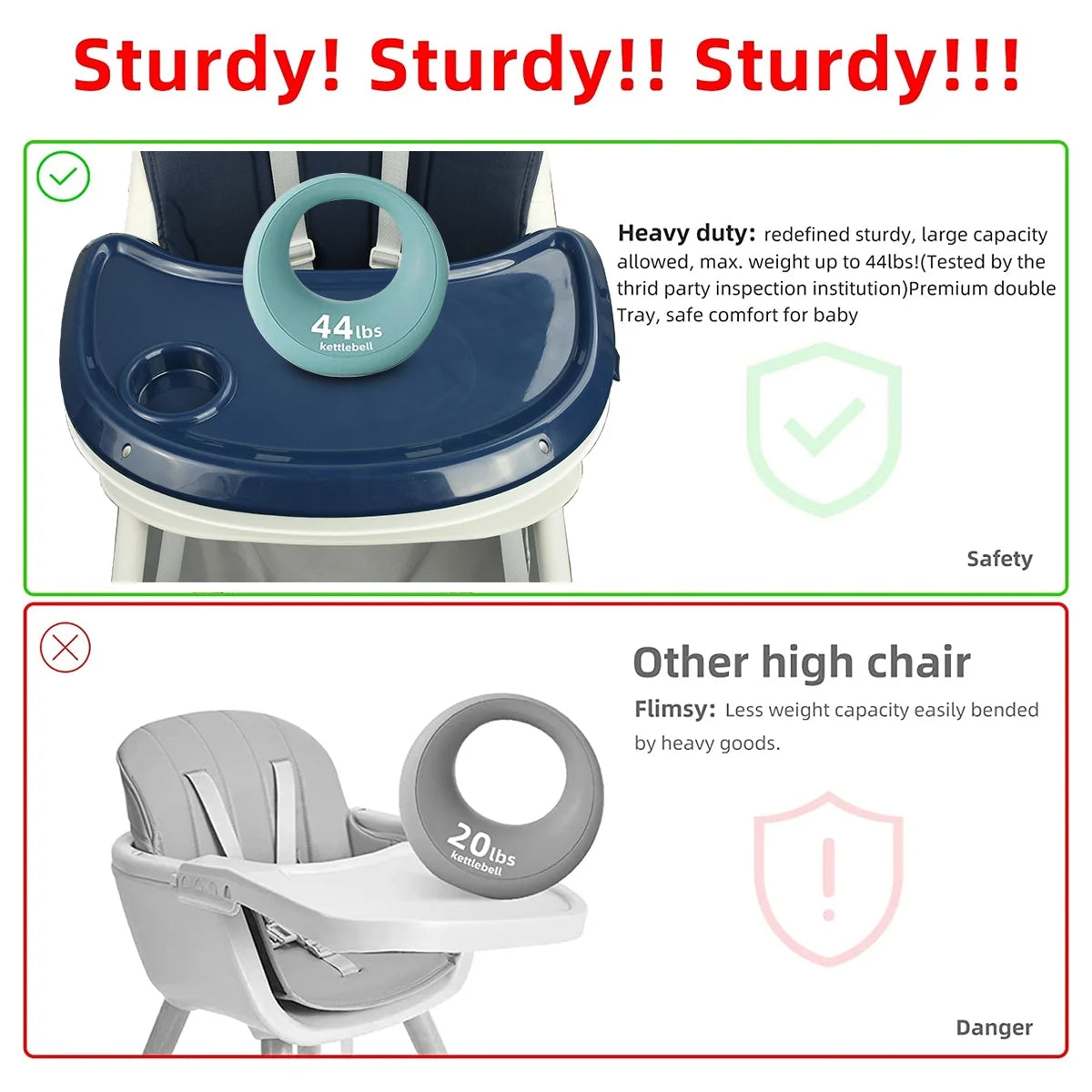 4-in-1 Baby Highchair with Five-Point Snap Button, Blue Q480