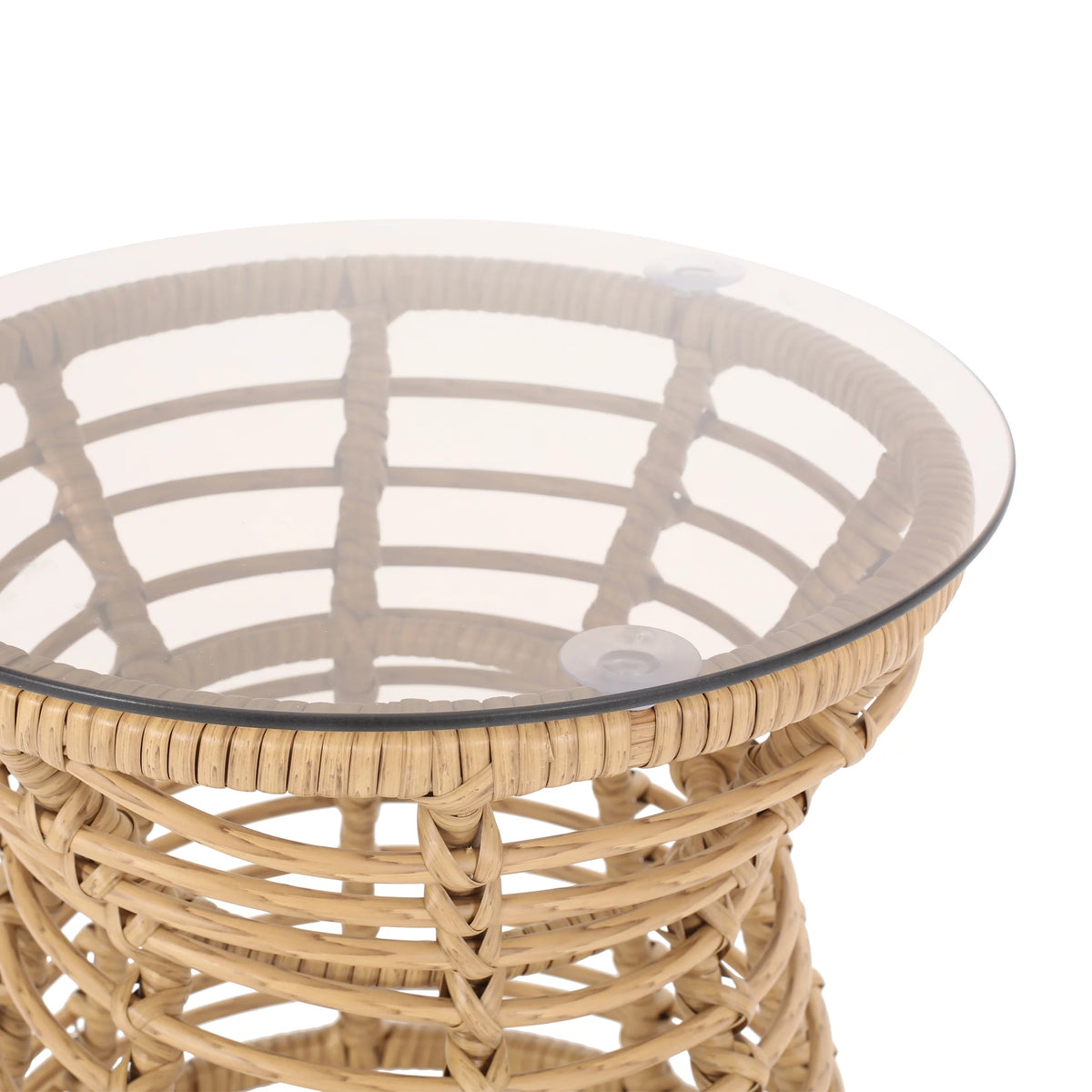 Outdoor Wicker Side Table Light Brown Z668778