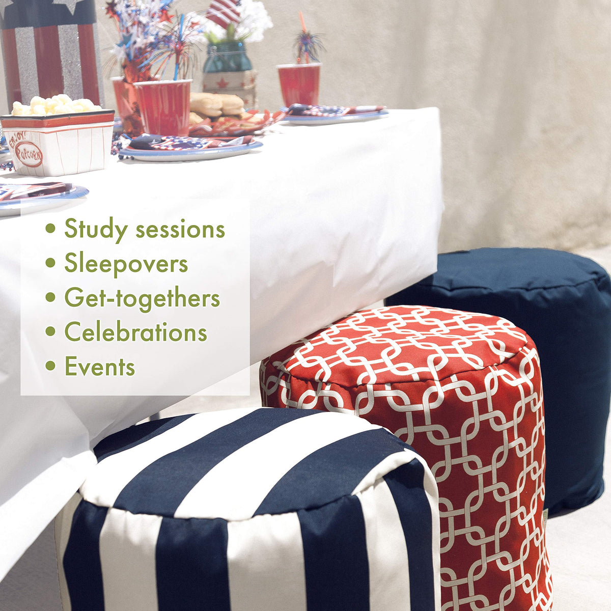 Teal Indoor/Outdoor Bean Bag Ottoman Pouf Z7780