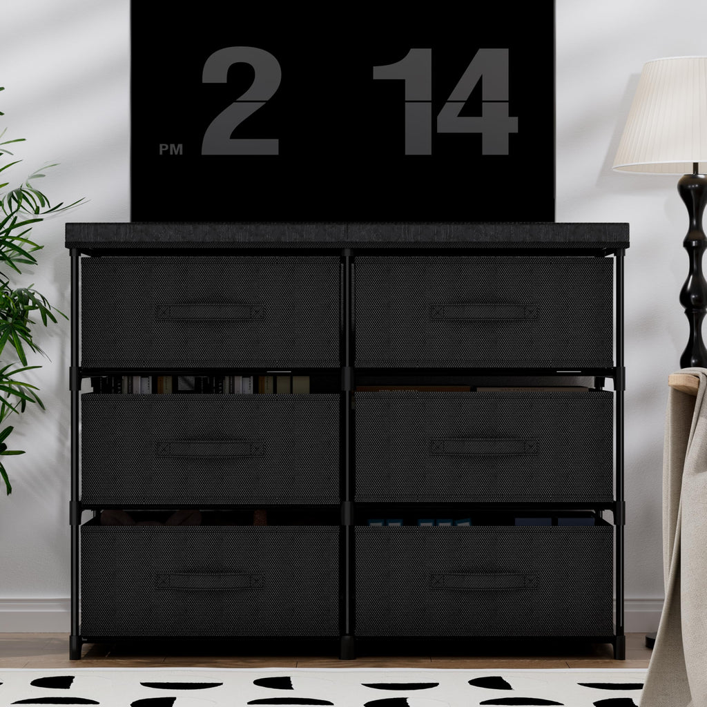 6 Drawer Fabric Dresser Storage Tower A9685