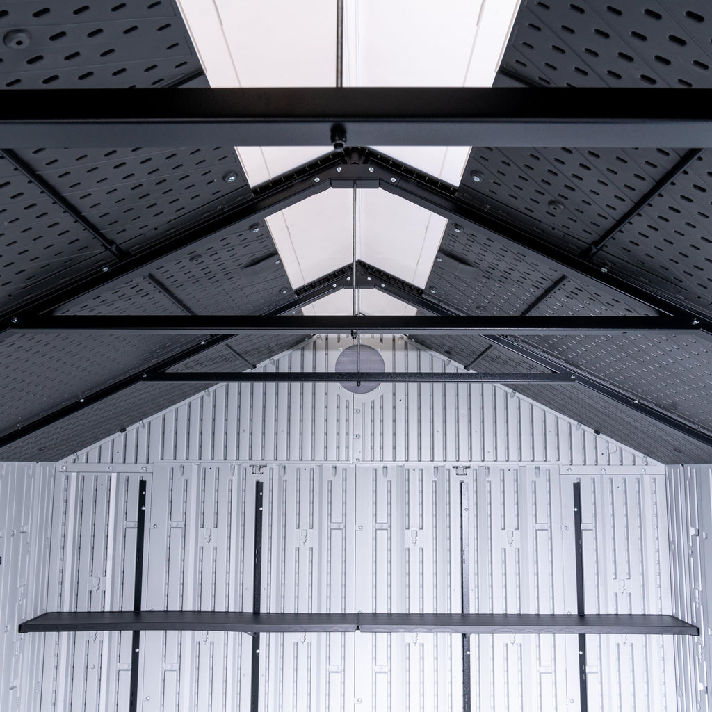 8x10 Ft Gray Resin Outdoor Storage Shed Y6648