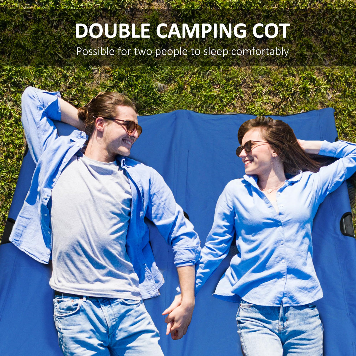 2 Person Folding Camping Cot with Carry Bag A47923