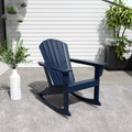Navy Blue Poly Plastic Adirondack Rocking Chair X38140